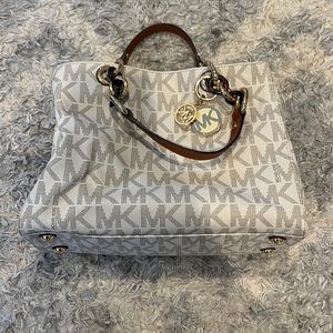 Beautiful white and tan Michael kors bag